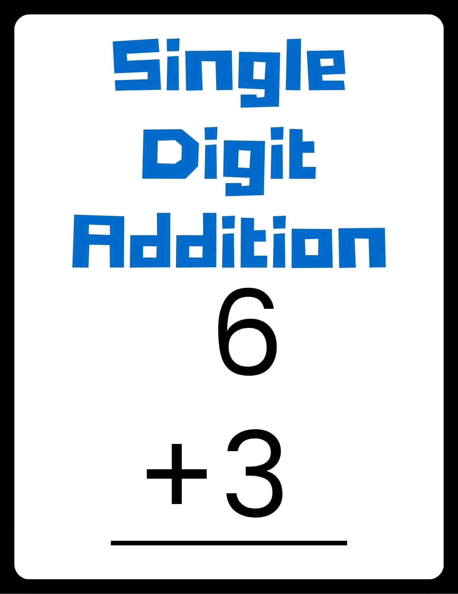 Single Digit Addition Thequizly