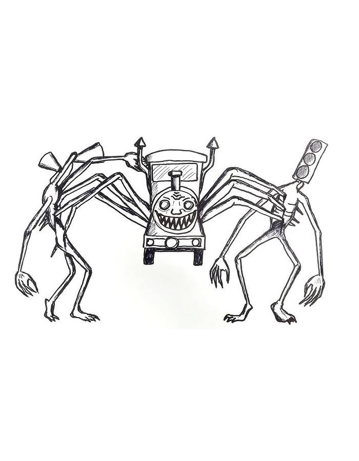 Siren Head Coloring Pages Free Printable PDF