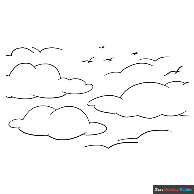 Sky Coloring Page Easy Drawing Guides