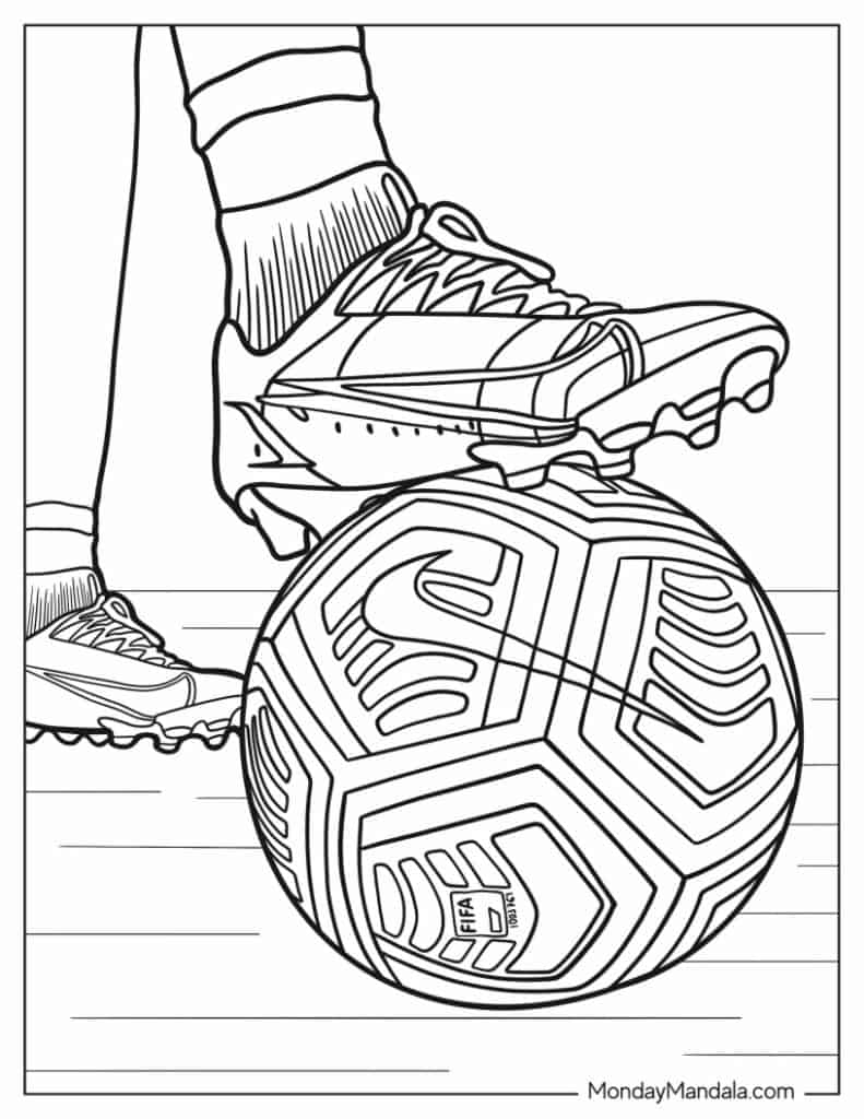Soccer Coloring Page Free PDF Printables Coloring Home