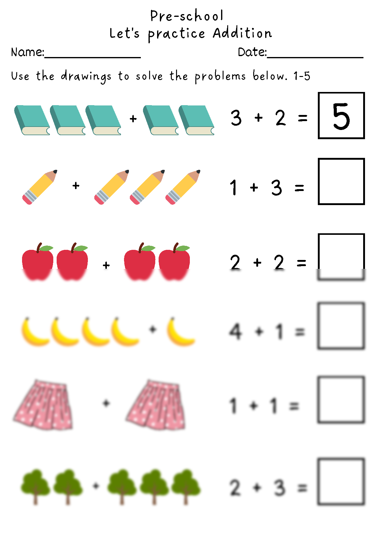 SOLUTION Pre School Math Addition Practice Worksheet Studypool 