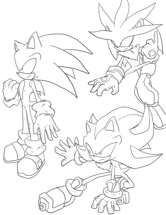 Sonic Silver Coloring Pages Sonic Shadow Silver Coloring Pages Sonic Images