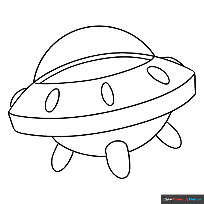 Spaceship Coloring Page Easy Drawing Guides