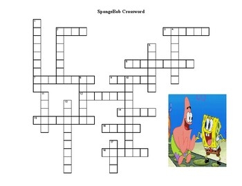 SpongeBob Crossword By TOEFL Word Searches Crosswords And More TPT
