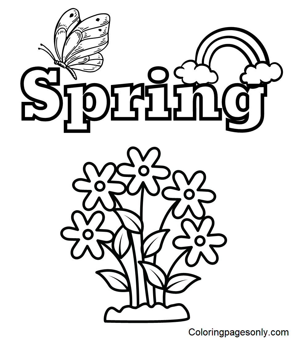 Spring Flowers Coloring Pages Spring Flowers Coloring Pages 