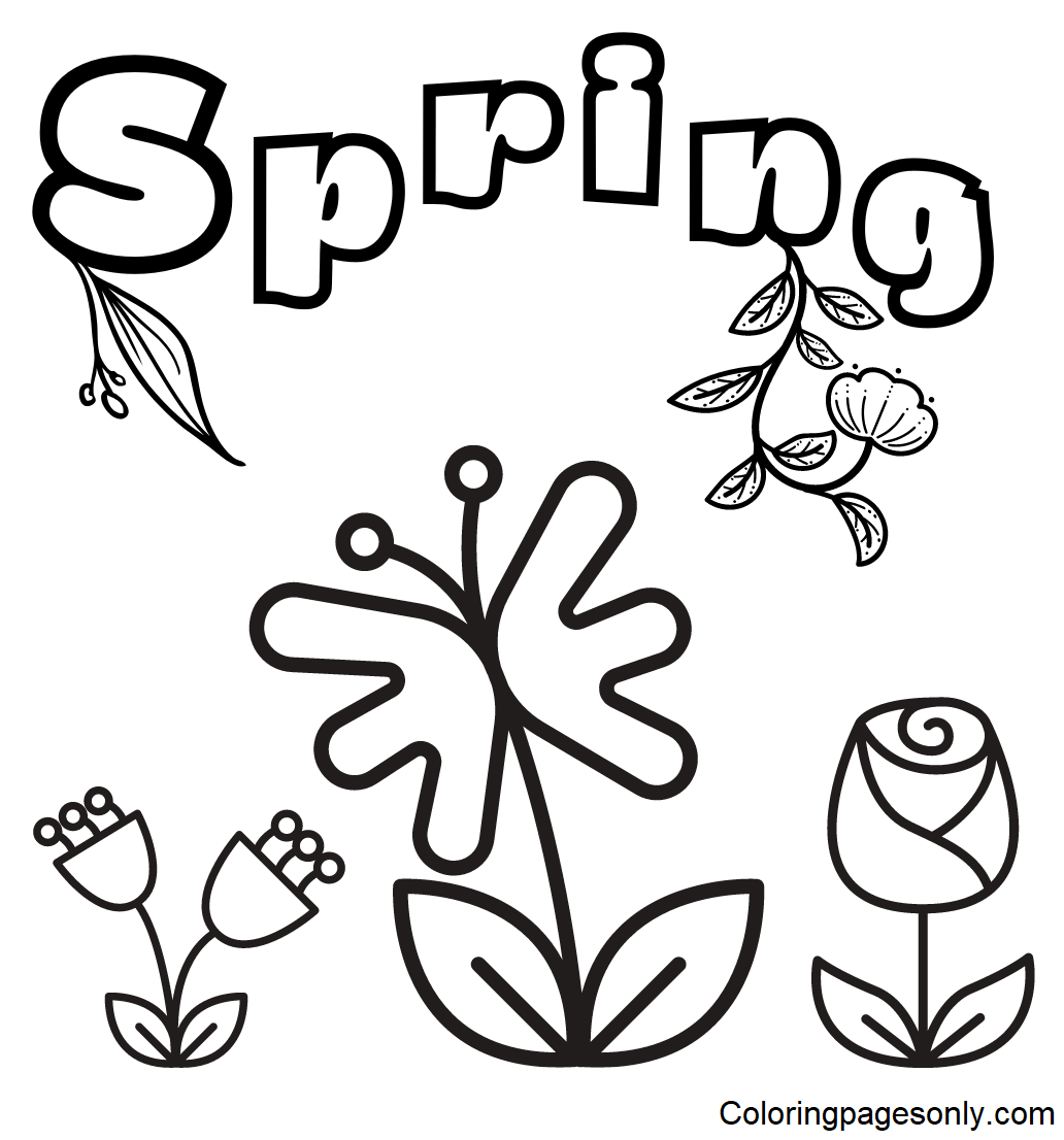 Spring Flowers Sheets Coloring Page Free Printable Coloring Pages