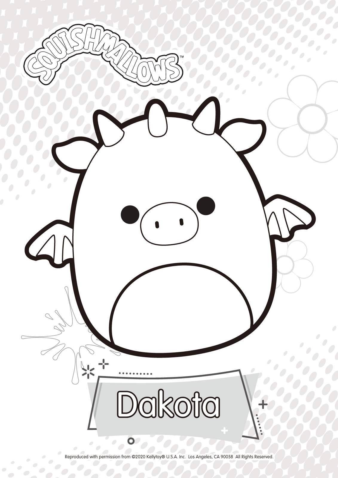 Squishmallow Colouring Sheets Dakota Cs From Squishmallows Coloring 