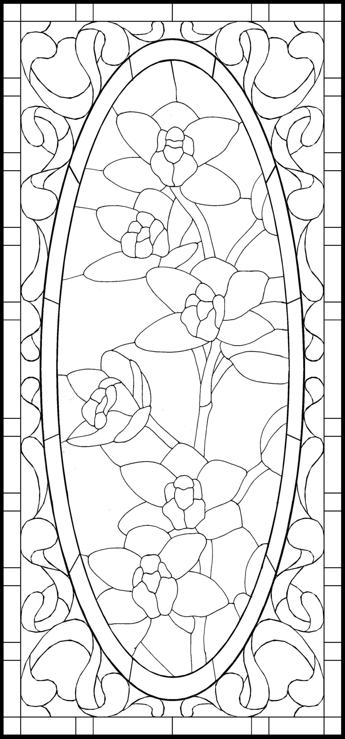 Stained Glass Design Coloring Pages Coloring Pages