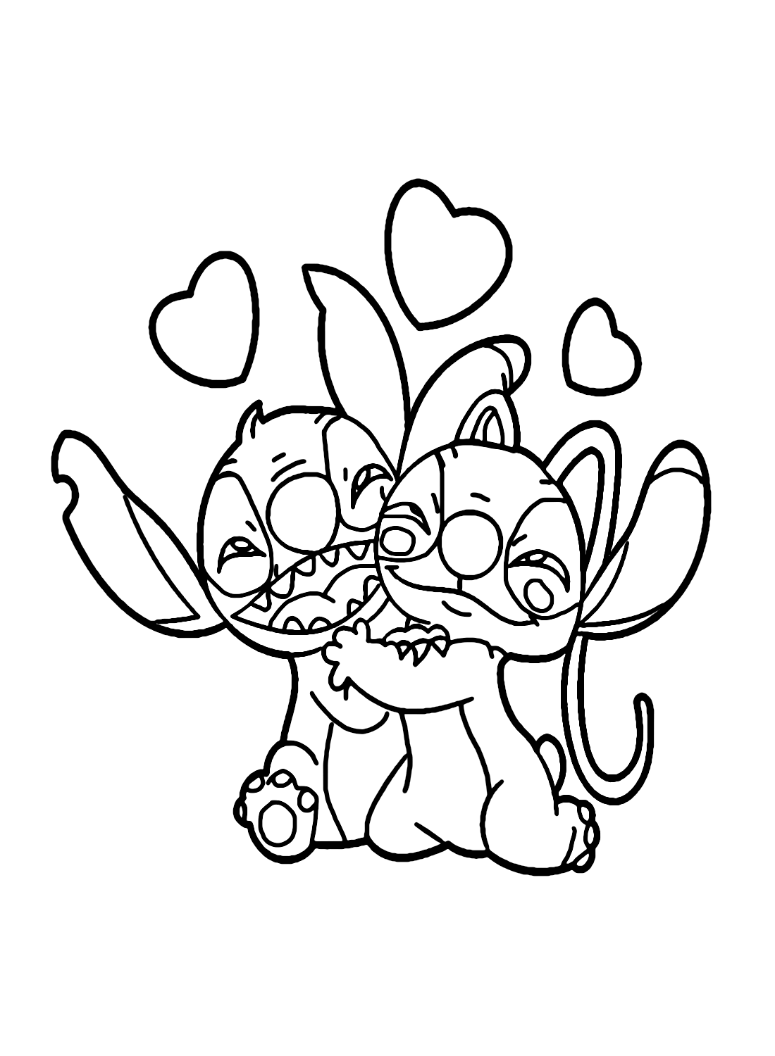 Stitch And Angel Coloring Page Coloring Page Free Printable Coloring 