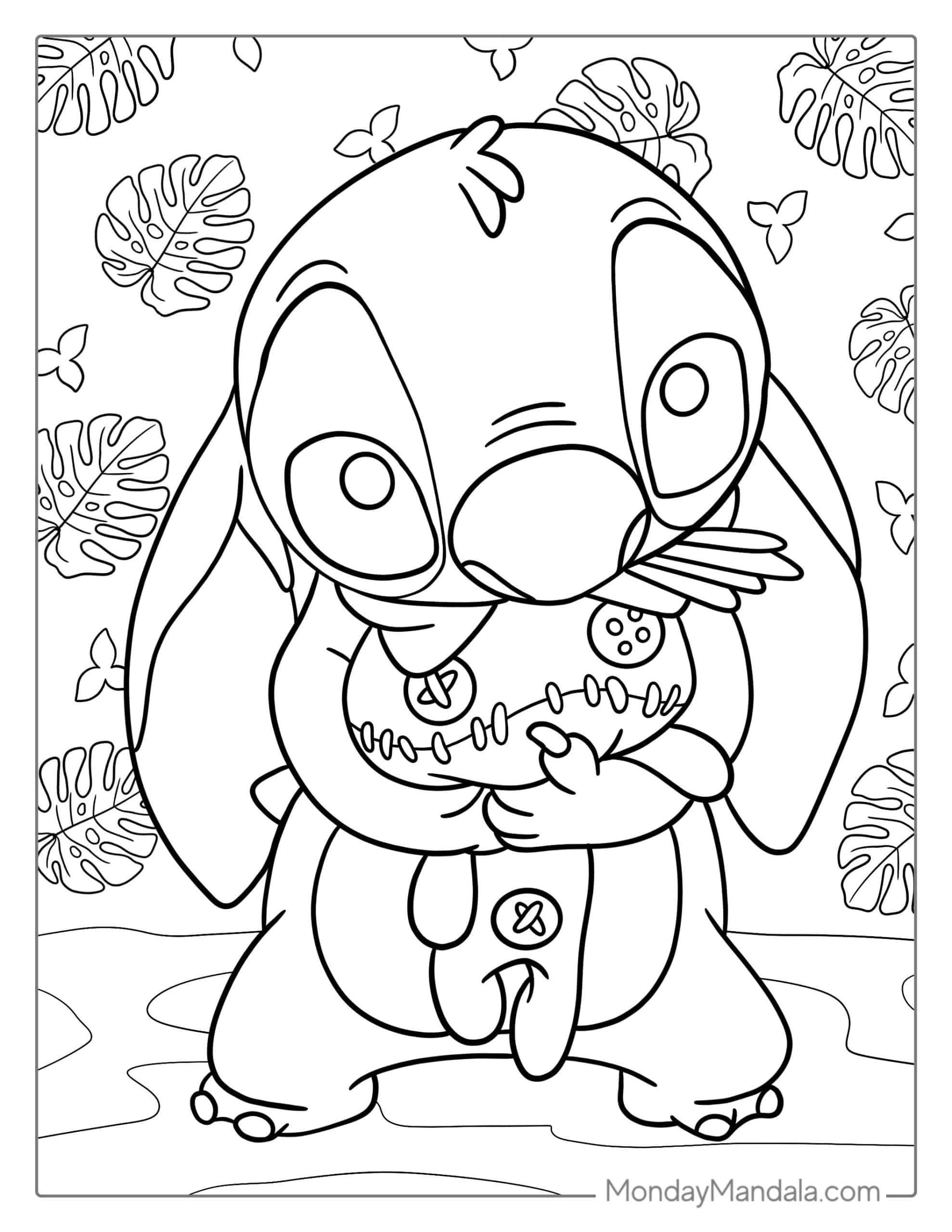 Stitch Easter Coloring Pages SimplyColoringPages