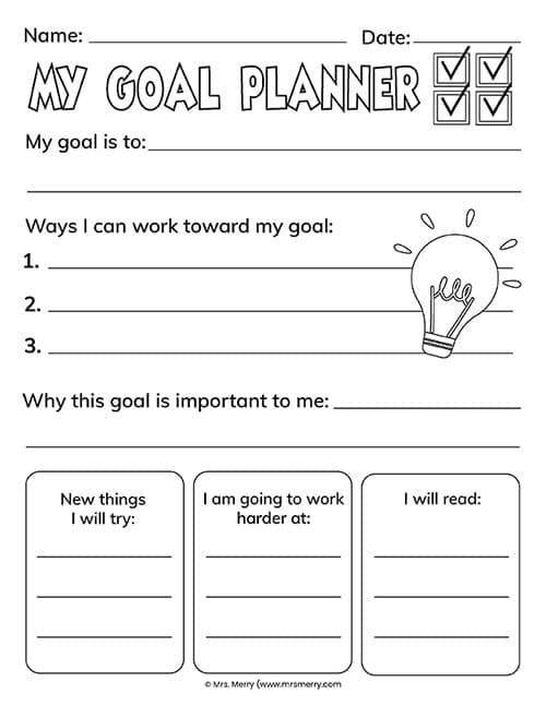 Stylish Goal Setting Worksheets To Print PDF FREE Worksheets Library