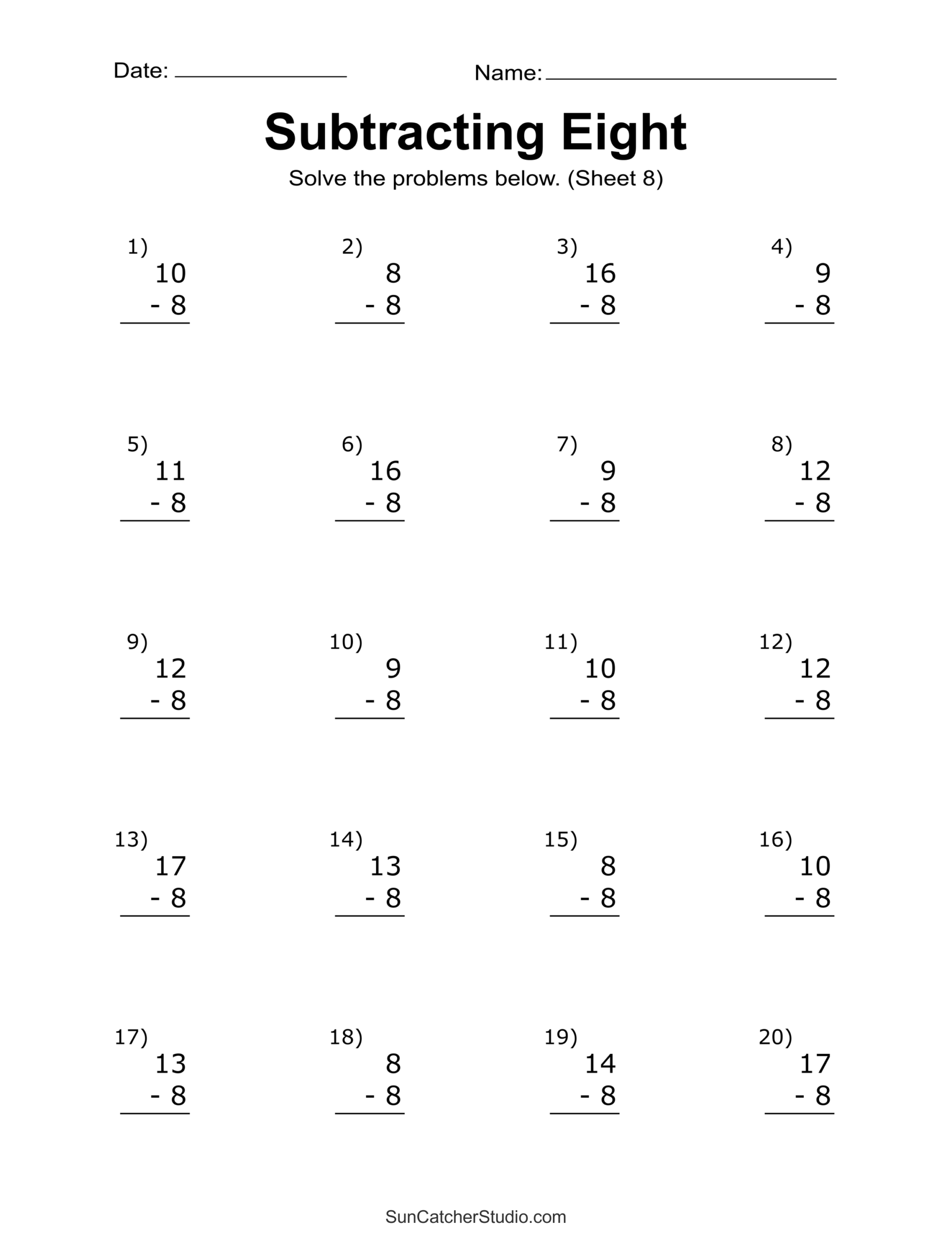 Subtraction Worksheets Free Printable Subtraction Worksheets 