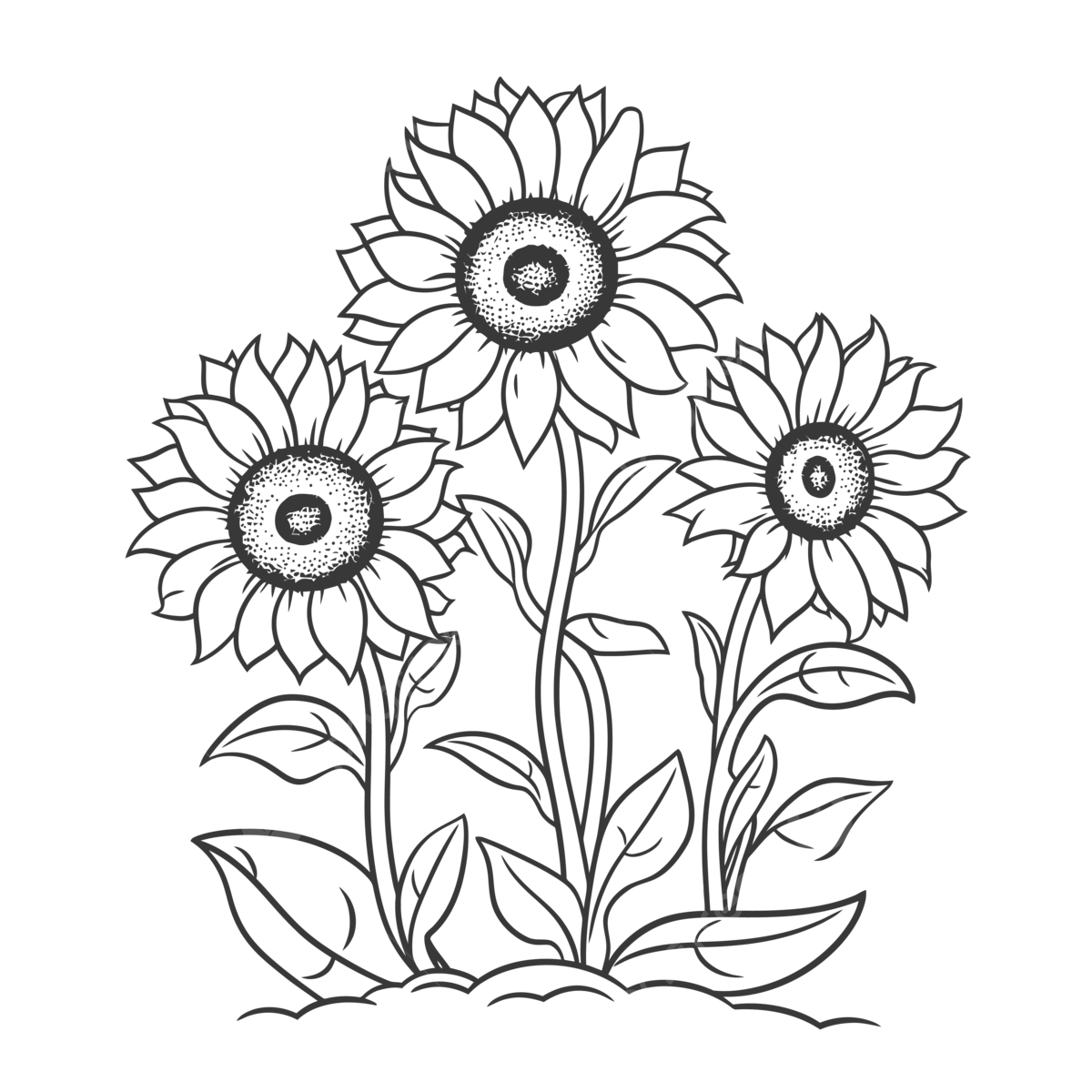 Sunflower Clipart Sunflower Outline Pencil And In Coloring Infoupdate