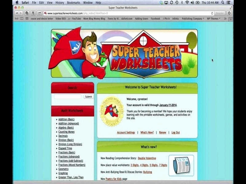 Superteacher Worksheets Login Awesome Super Teacher Worksheets Password 