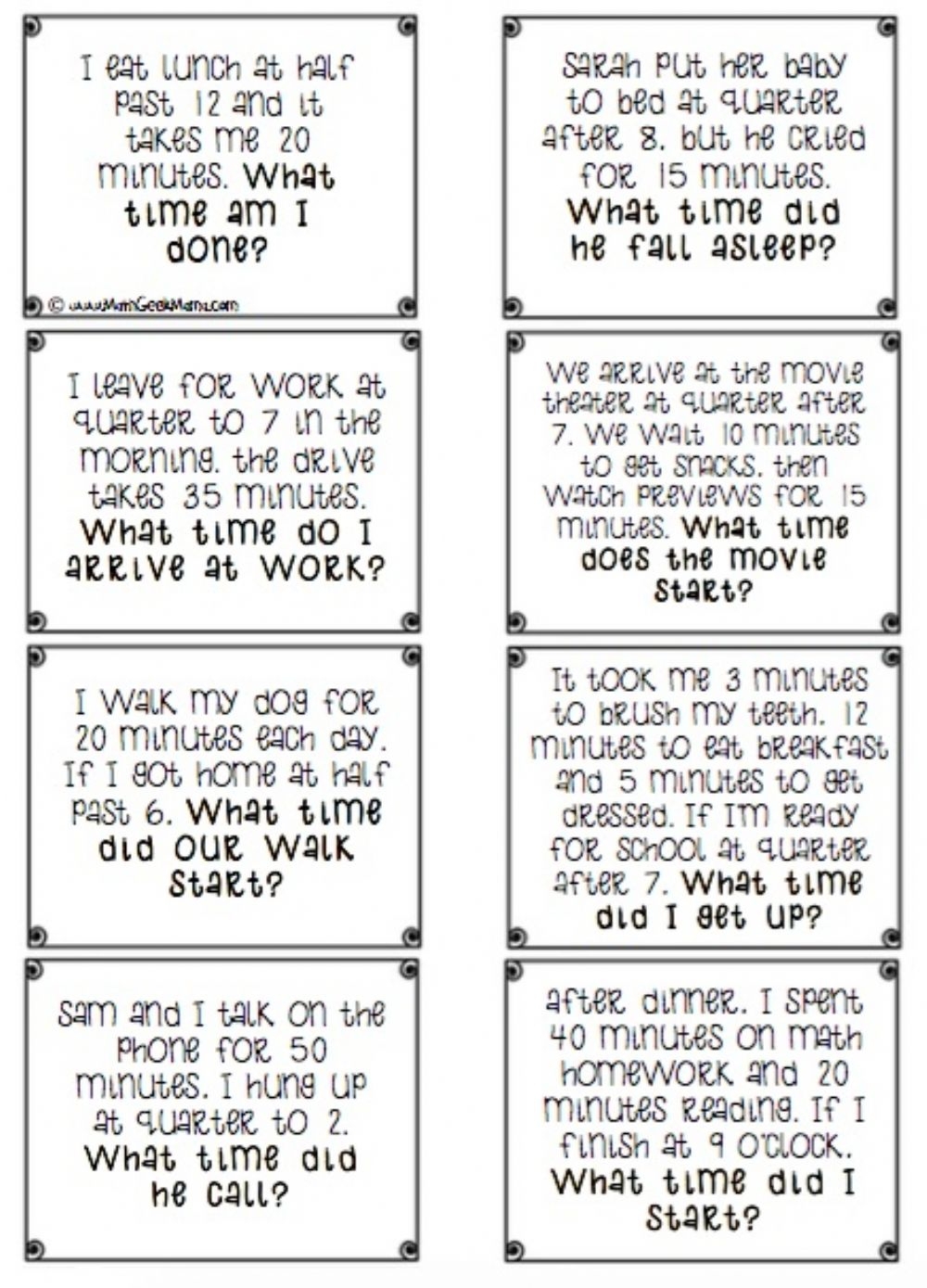 Telling Time Problem Solving Worksheets Telling Time Worksheets