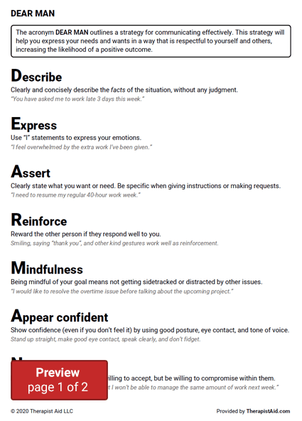 Therapist Aid Dearman TherapistAidWorksheets