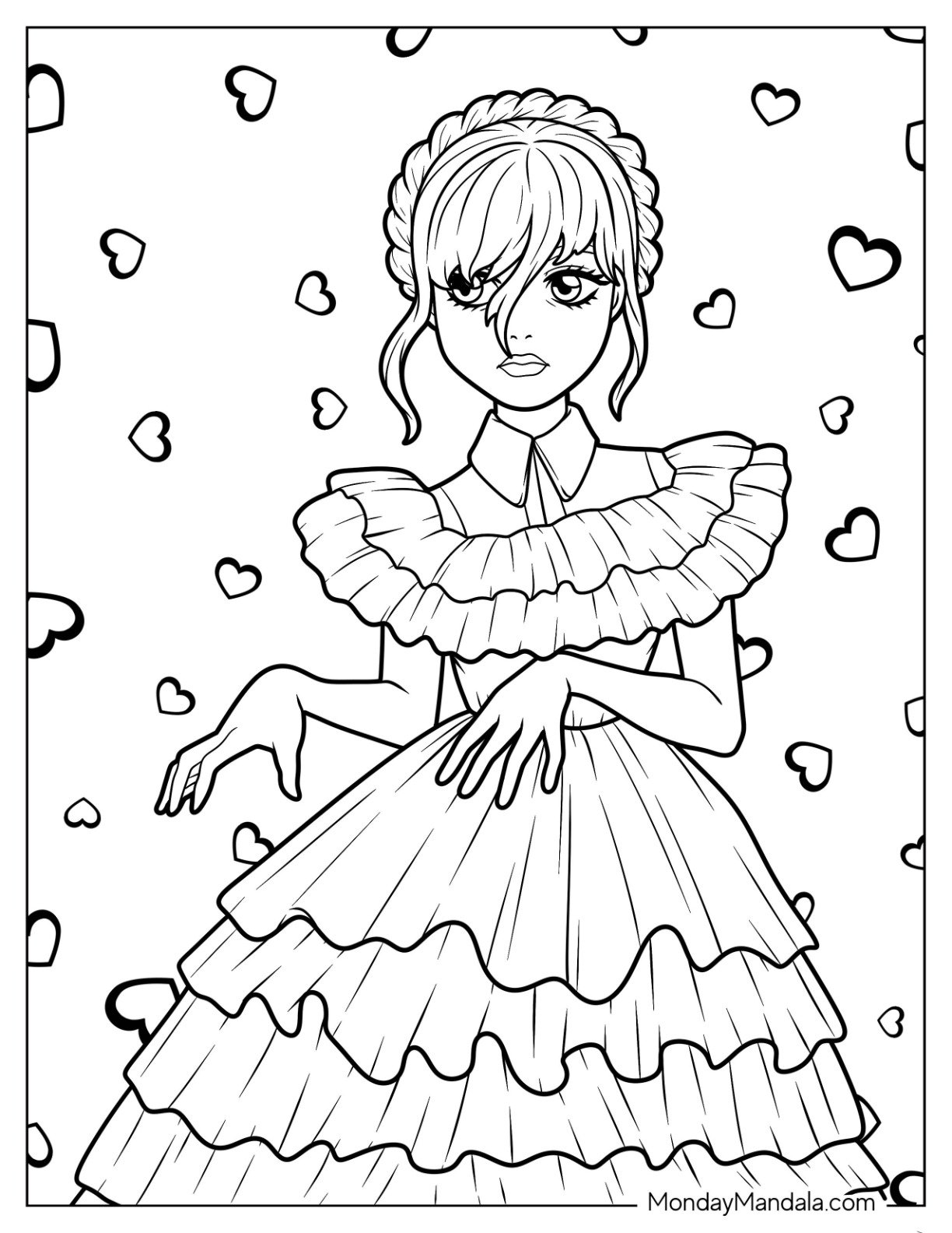 Thing Wednesday Coloring Page Wednesday Addams Colour Vrogue co
