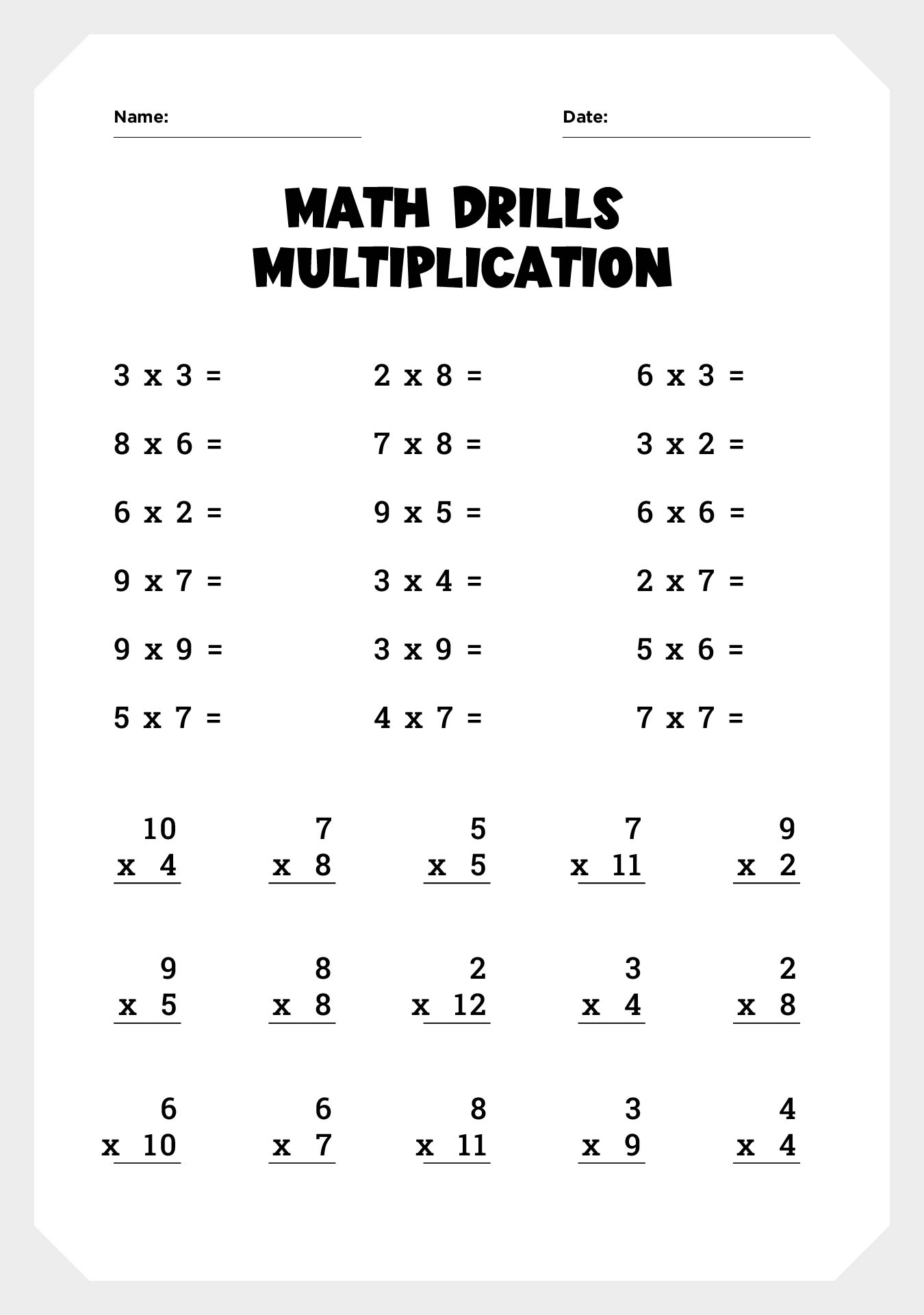 Timed Math Test Worksheets Printable Worksheets