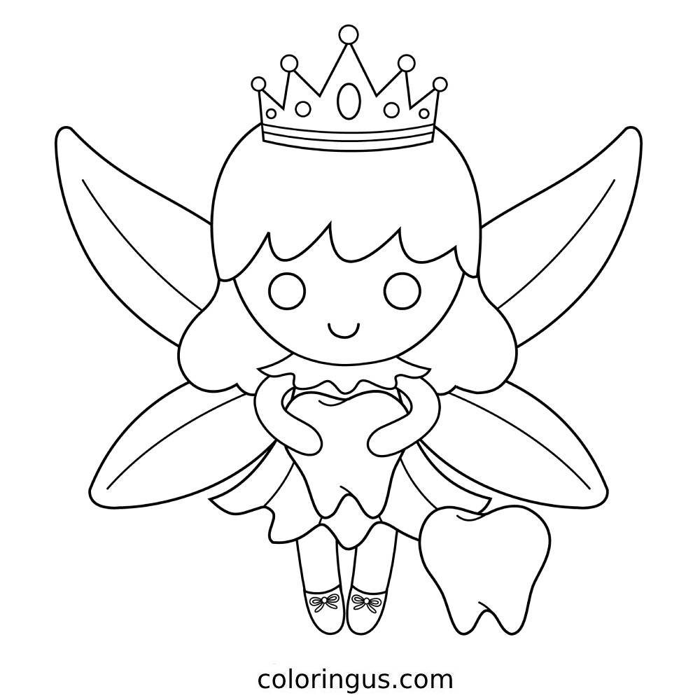 Tooth Fairy Coloring Pages Free Printable PDF 