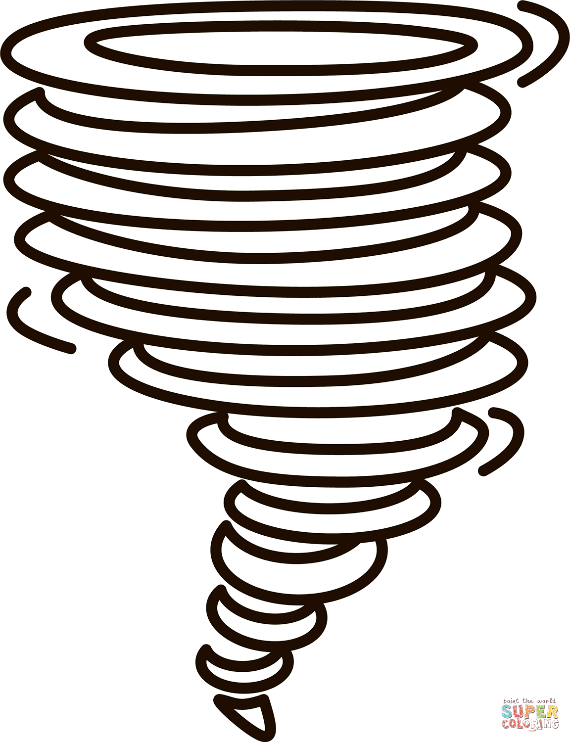 Tornado emoji coloring page 1