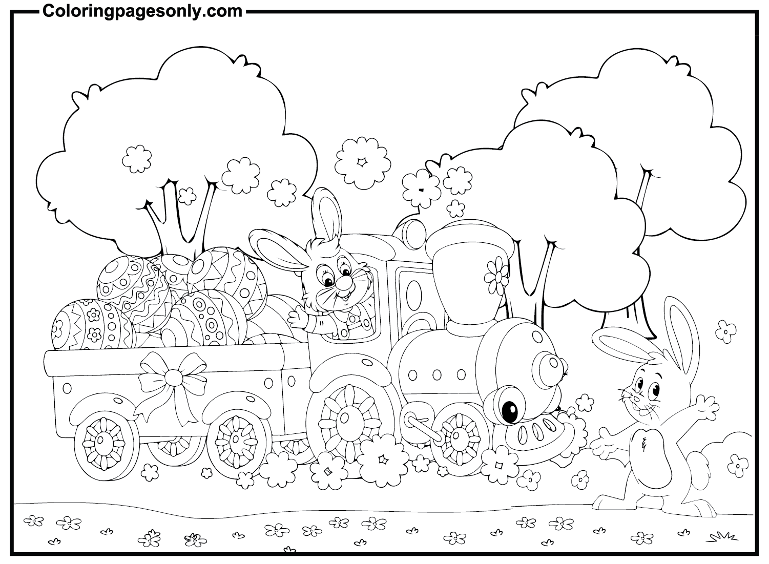 Train Easter Coloring Page Free Printable Coloring Pages