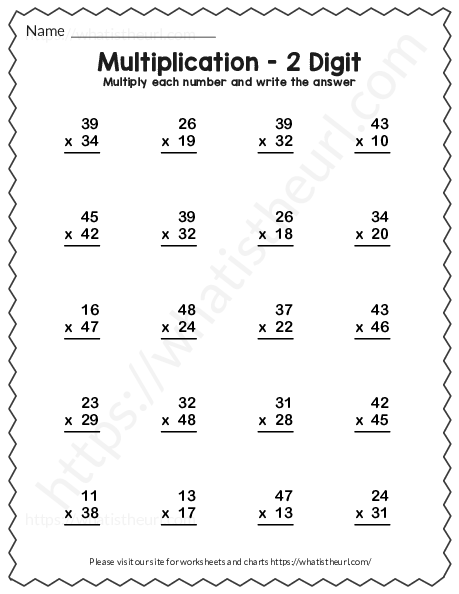 Two Digit Multiplication Worksheets Free Printable Worksheets Library