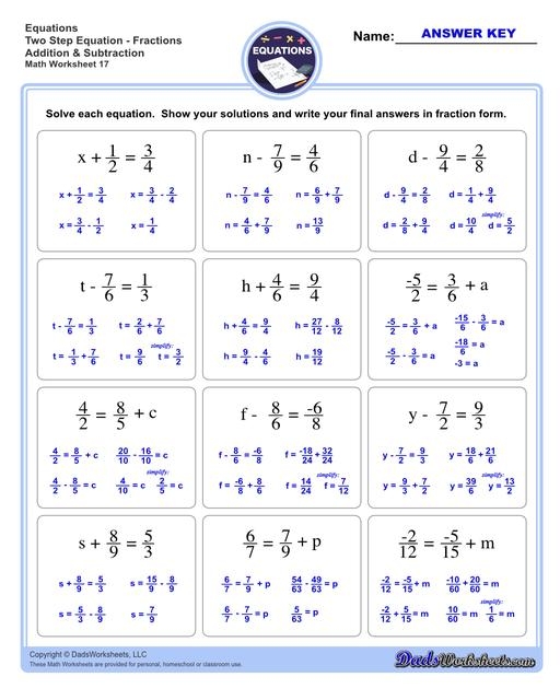 Two Step Equations Worksheets Library