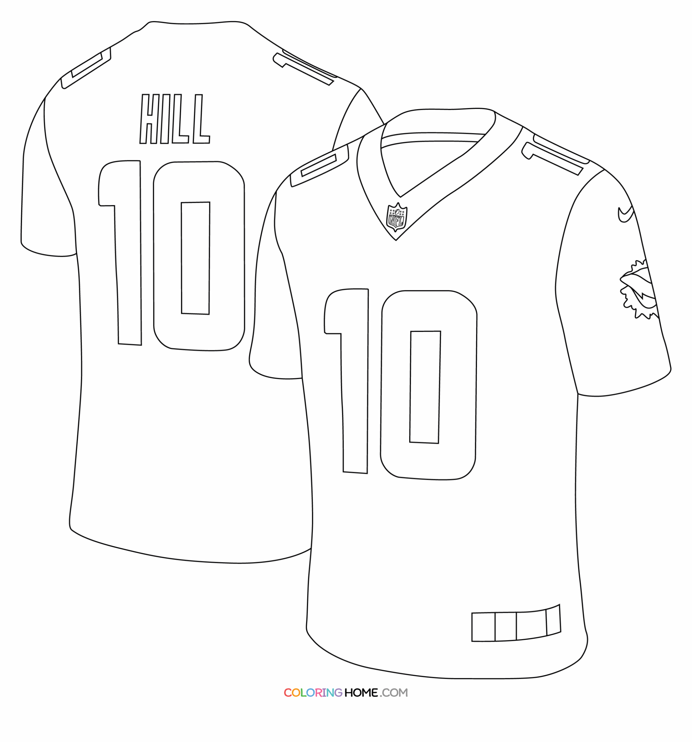 Tyreek Hill Jersey Coloring Page Coloring Home