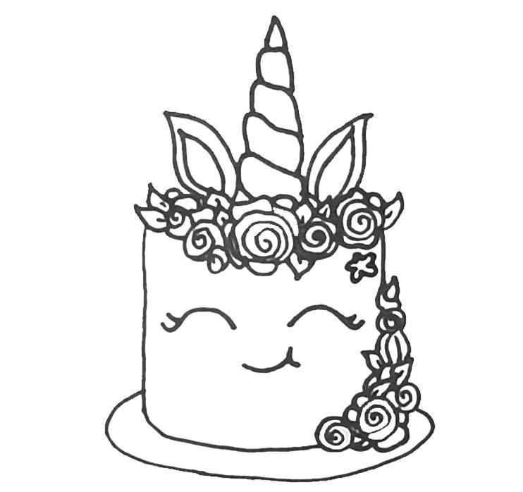 Unicorn Cake Coloring Pages For Adults Free Printable Coloring Pages
