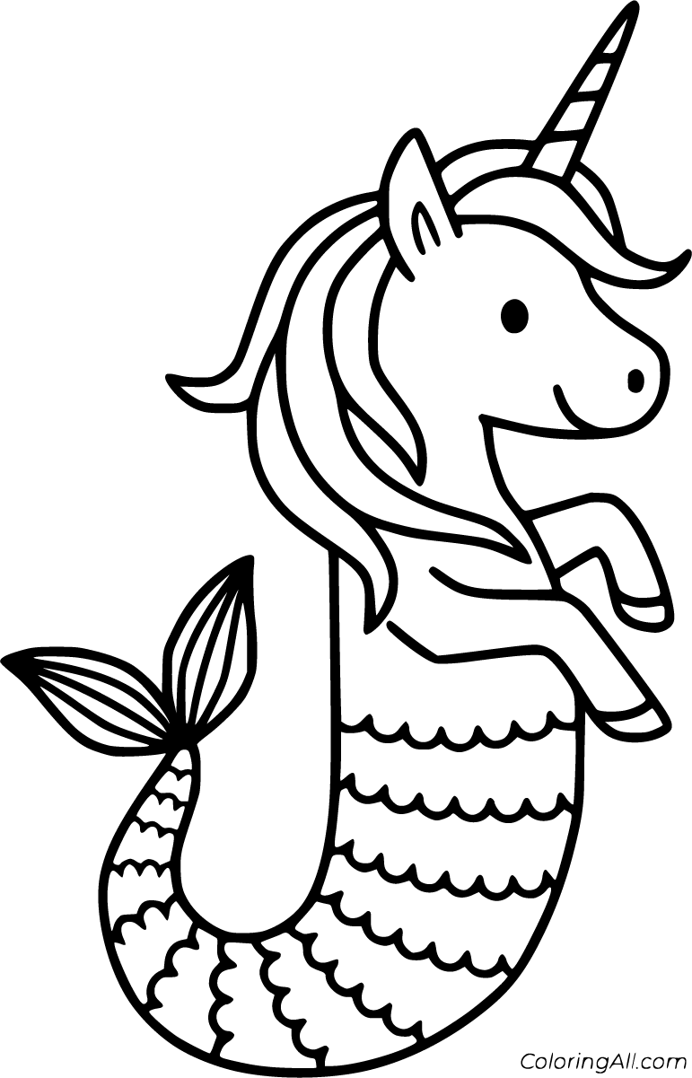 Unicorn Mermaid Coloring Pages 20 Free Printables ColoringAll