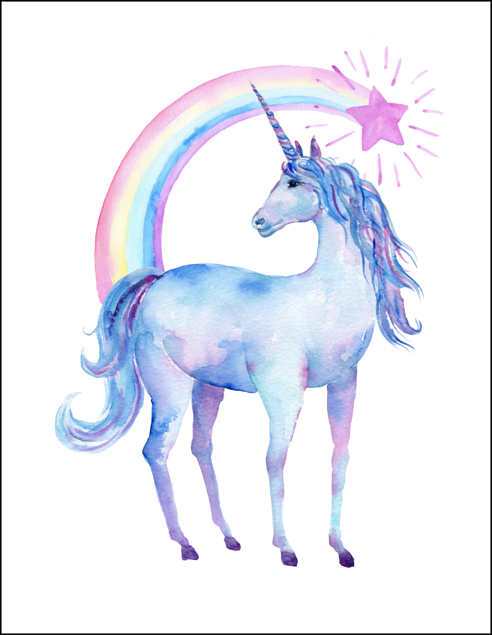 Unicorn Print Out Unicorn Coloring Pages For Kids