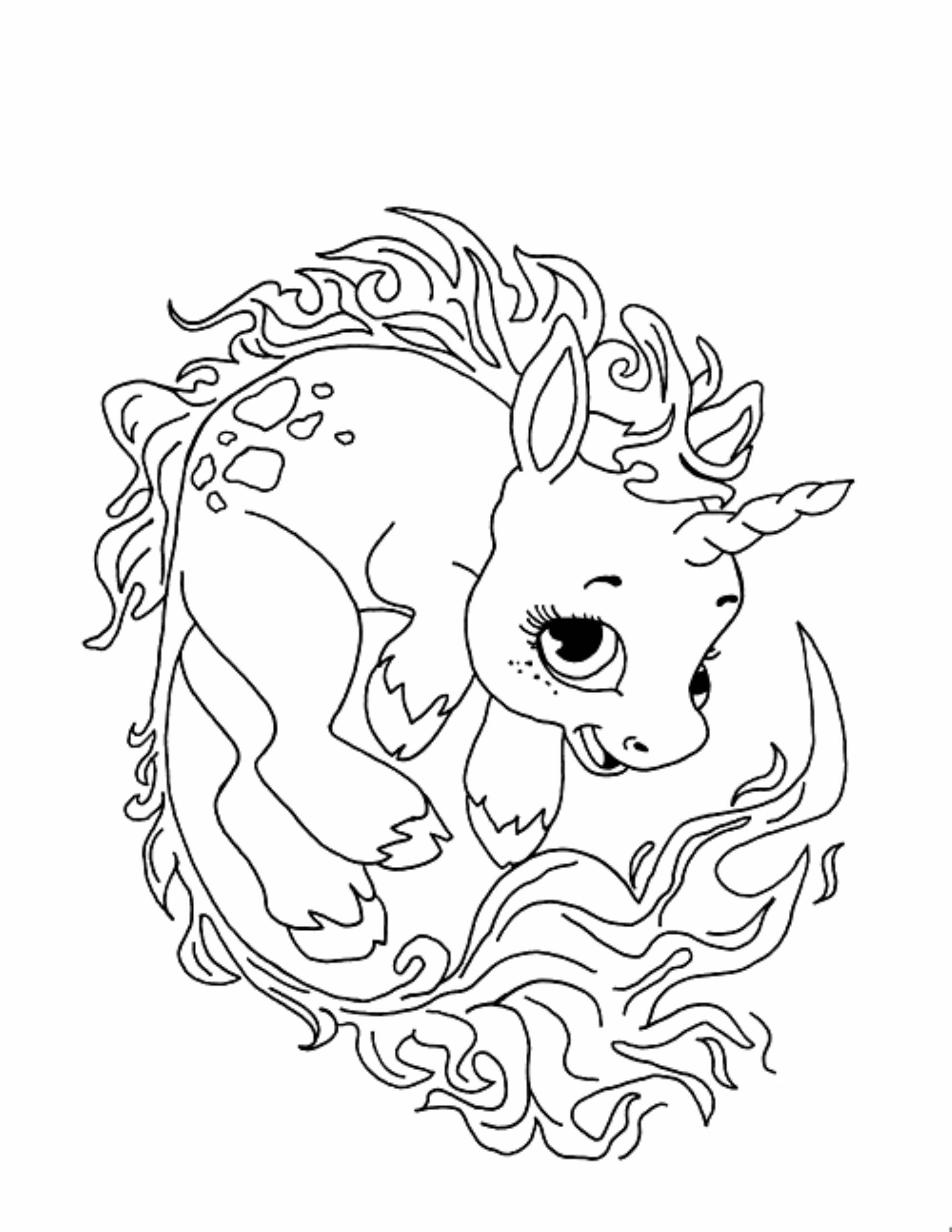Unicorn To Print And Colour