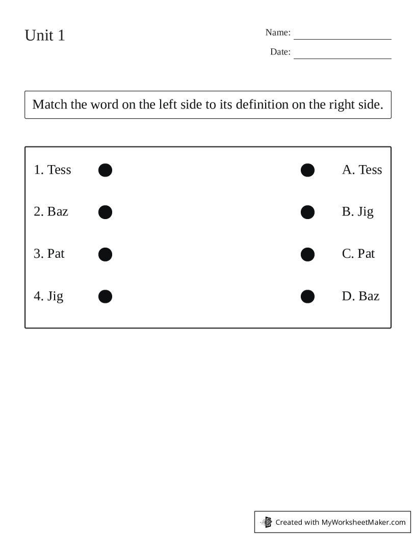 Unit 1 My Worksheet Maker Create Your Own Worksheets