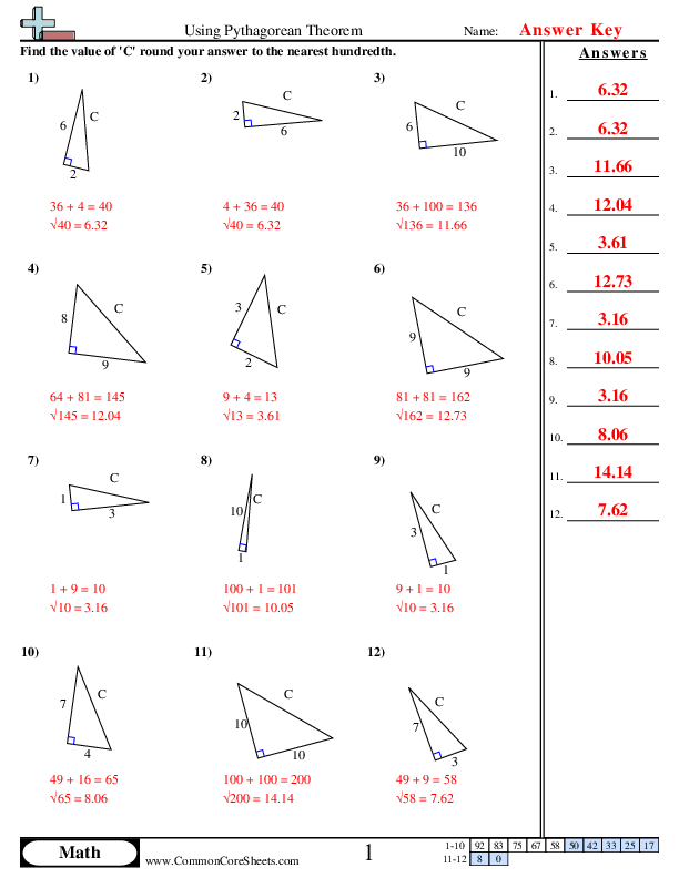 Using Pythagorean Theorem Worksheet Download Worksheets Library