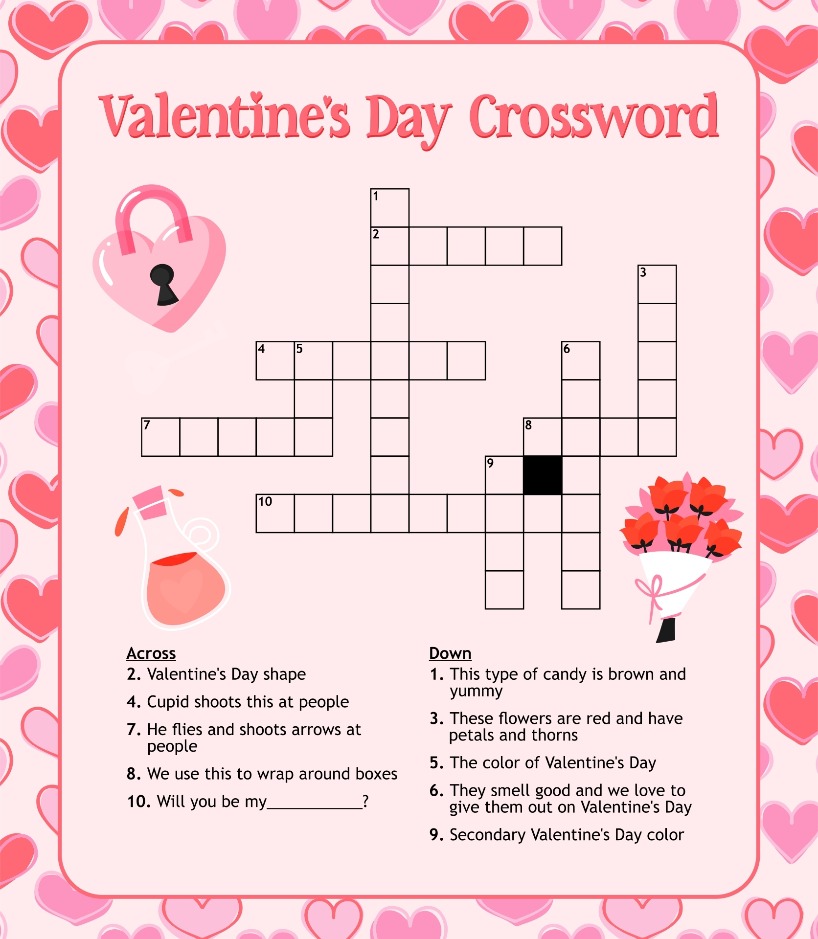 Valentine 39 s Day Crossword Puzzle Printable At Sebastian Bardon Blog