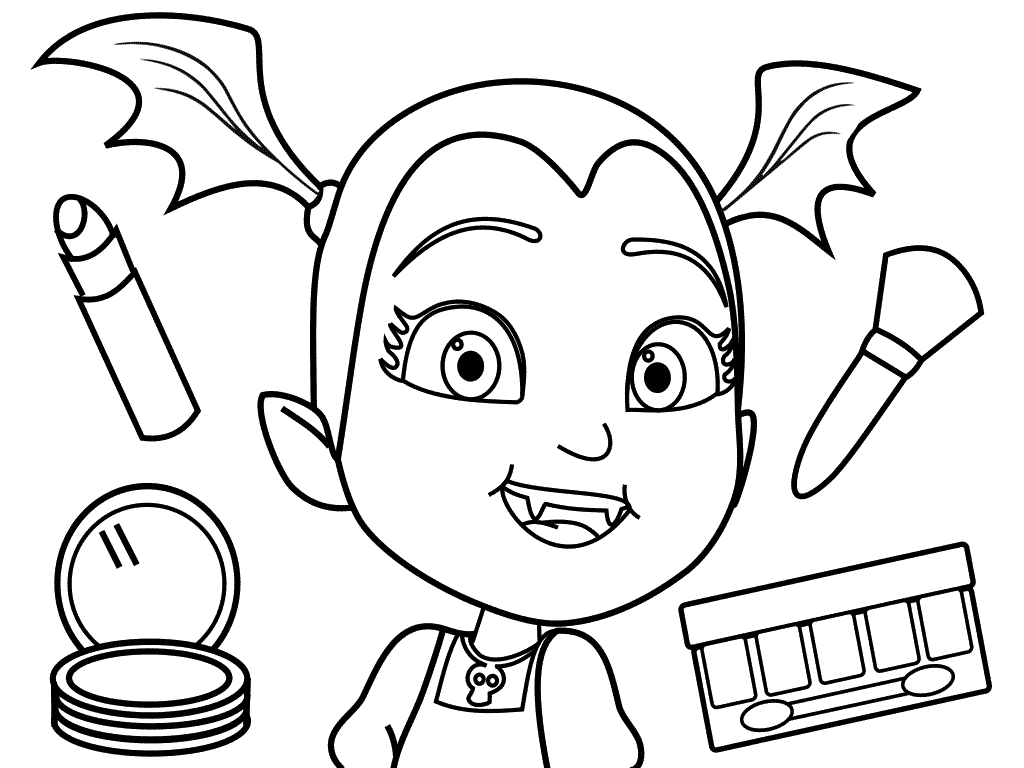 Vampirina Makeup Coloring Page Free Printable Coloring Pages