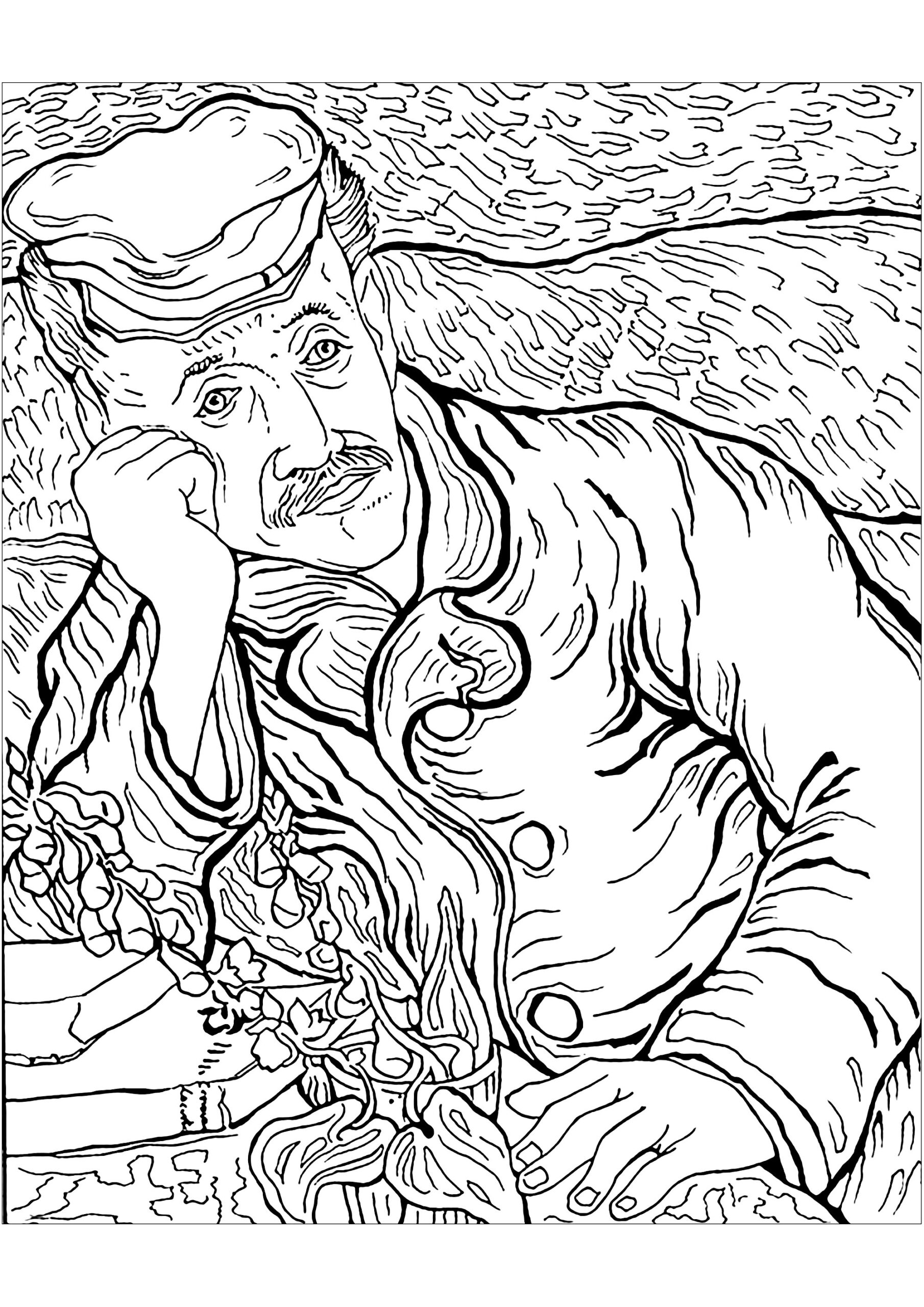 Van Gogh 39 s Coloring To Download For Free Vincent Van Gogh Coloring 