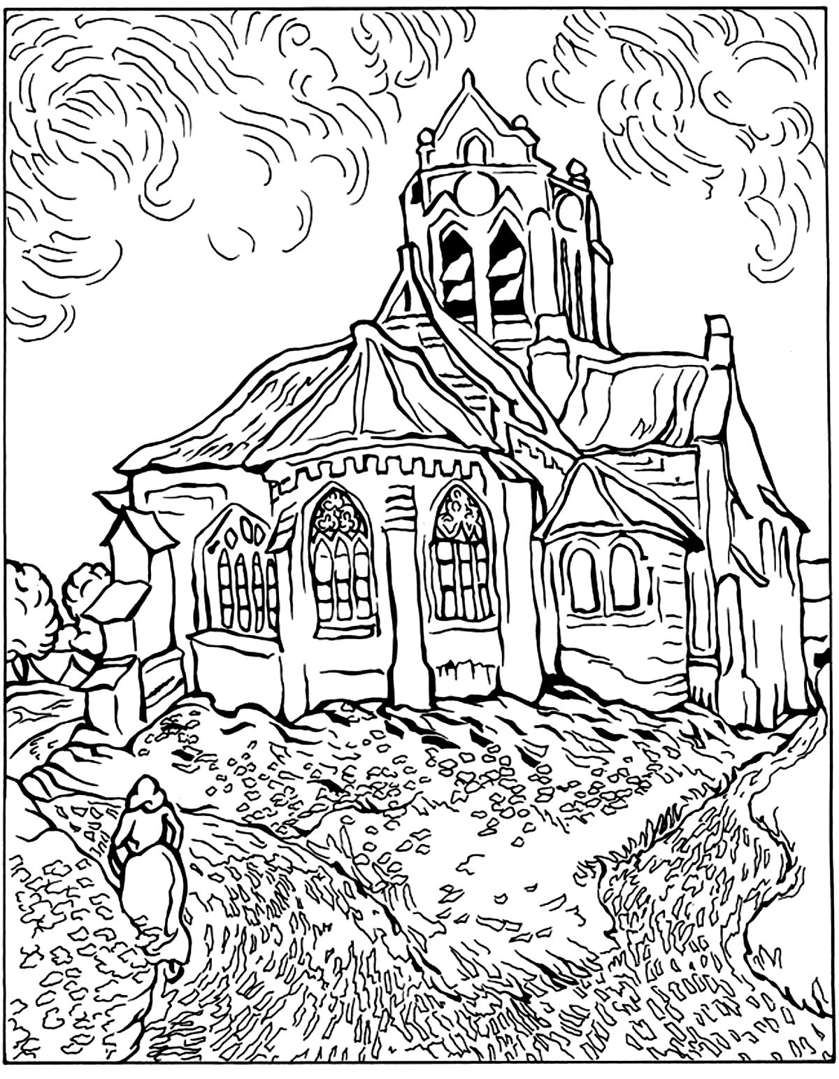 Van Gogh Coloring Page To Print For Children Vincent Van Gogh 