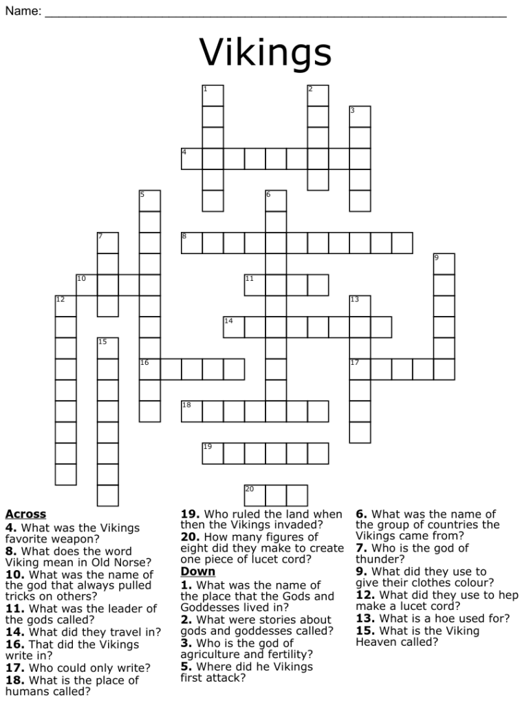 Vikings 2026 Opponents Crossword Stephen A Obryant
