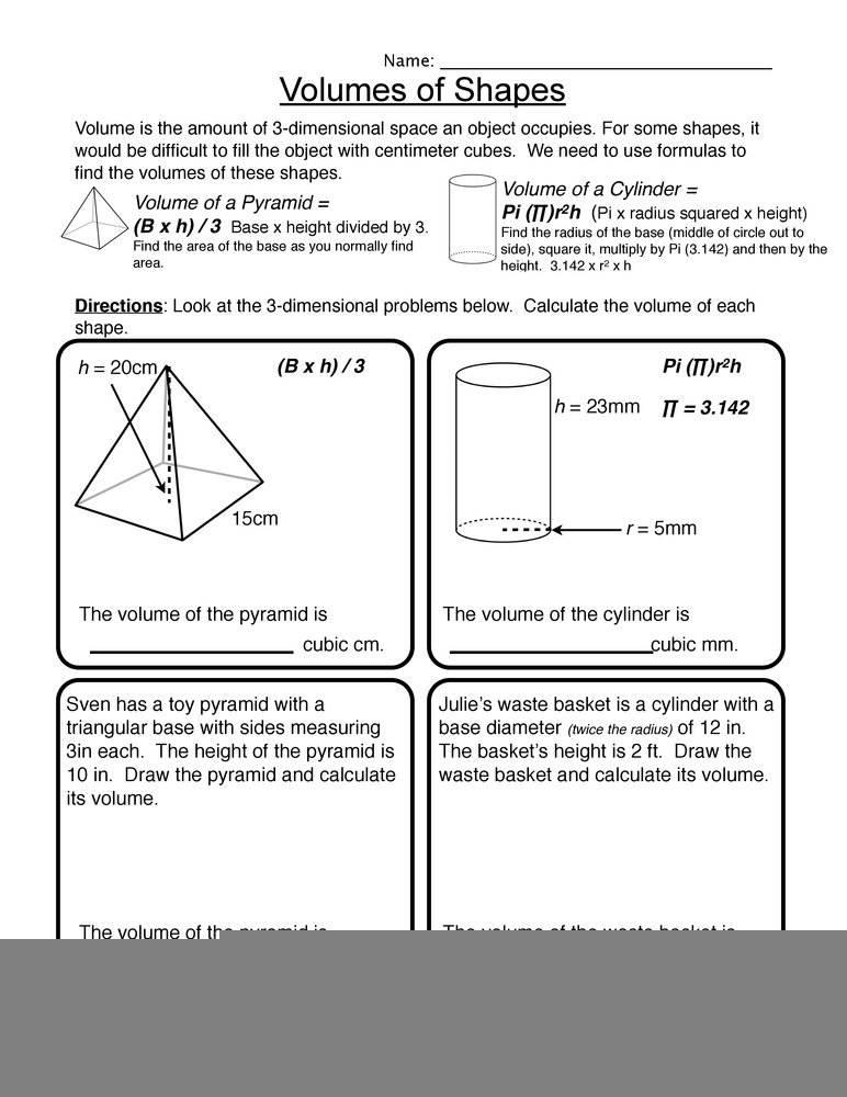 Volume Common Core Worksheets Common Core Worksheets