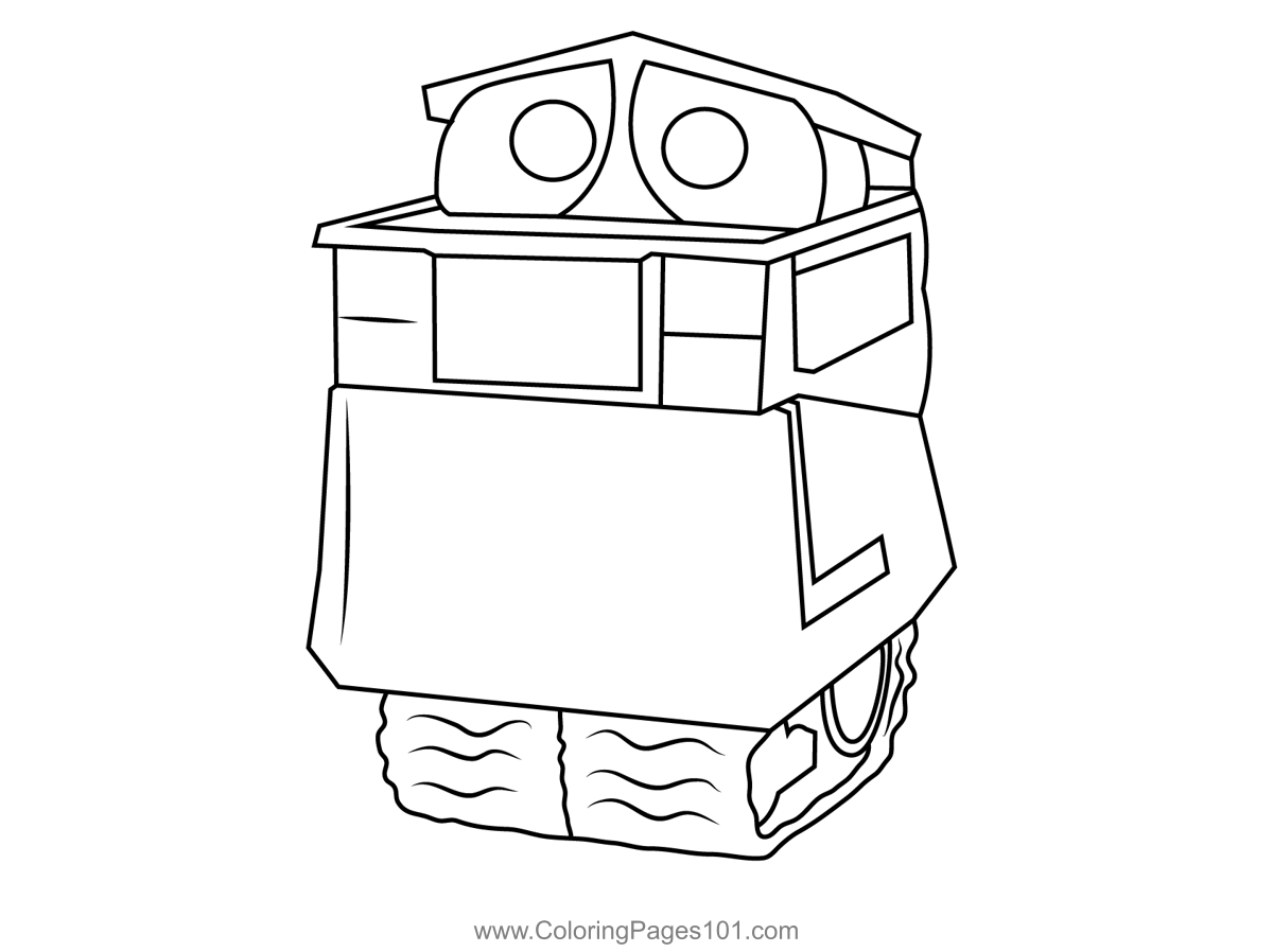 Wall E Sitting Coloring Page For Kids Free Wall E Printable Coloring 