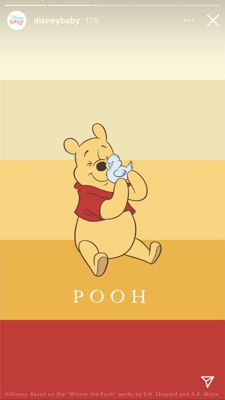 Winnie The Pooh Wallpaper With An Iphone App On It 39 s Display Screen