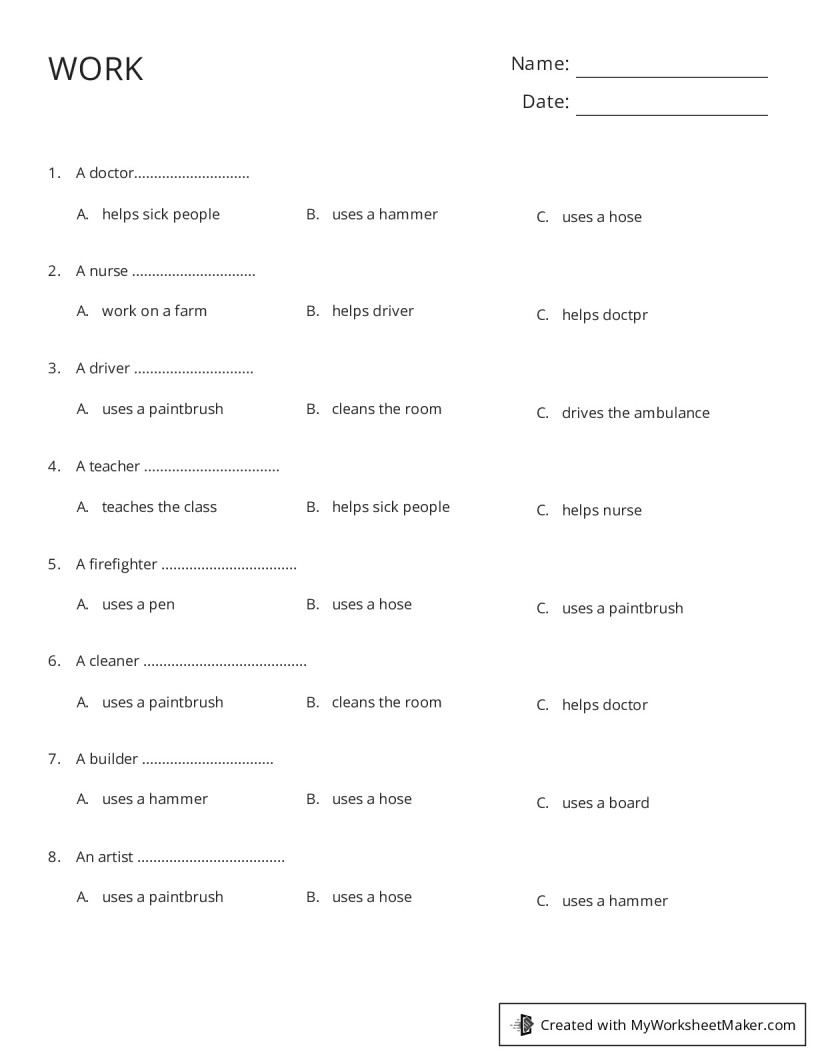 WORK My Worksheet Maker Create Your Own Worksheets