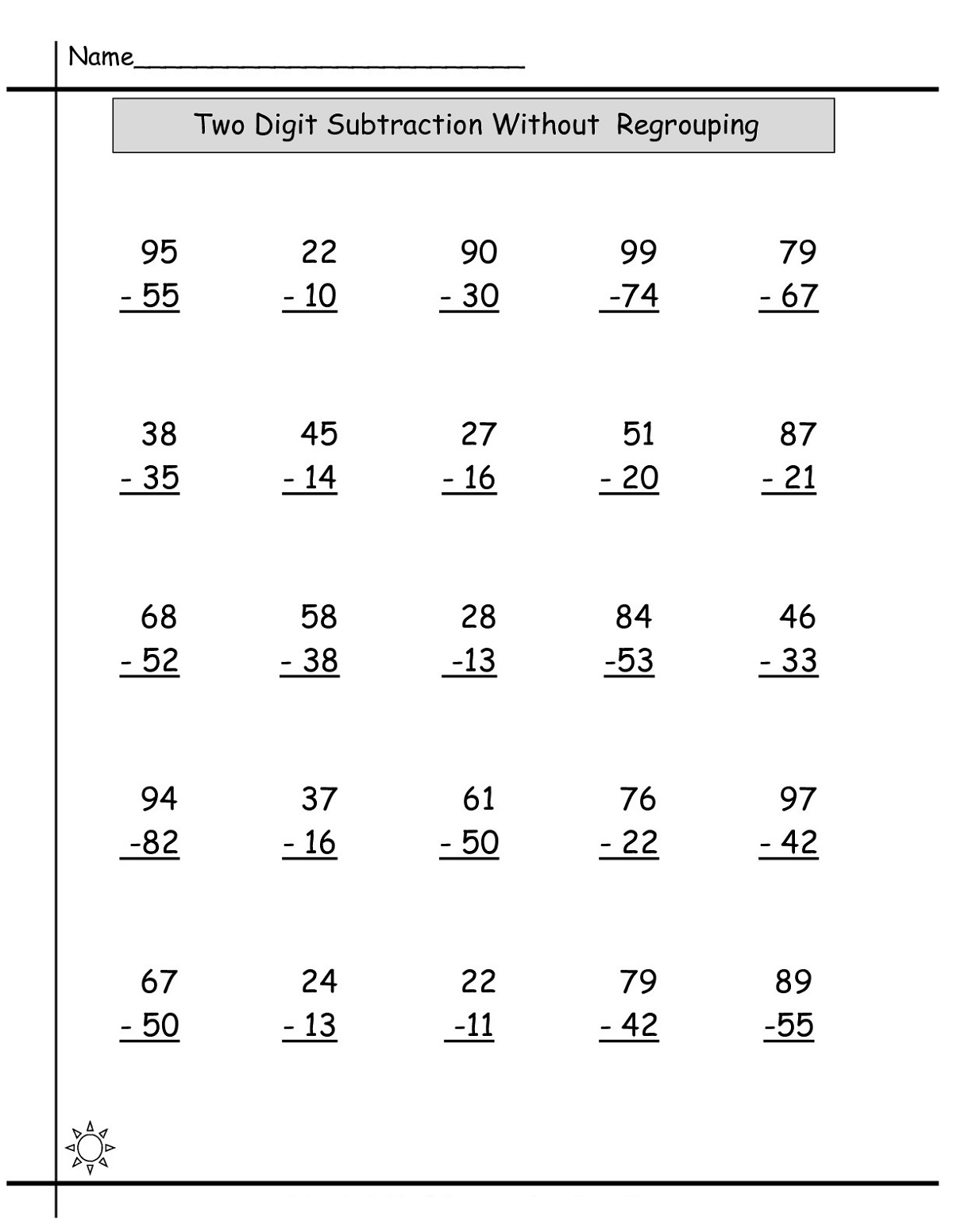 Year 3 Maths Worksheets Subtraction Learning Printable