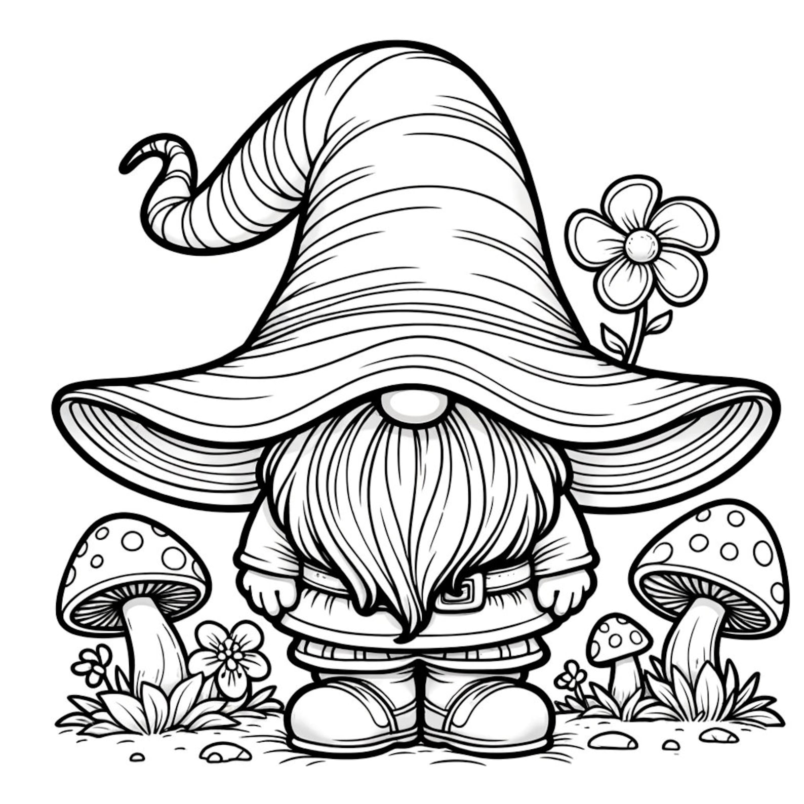 10 Gnome Coloring Pages Enchanted Gnome Coloring Page Fantasy Gnome