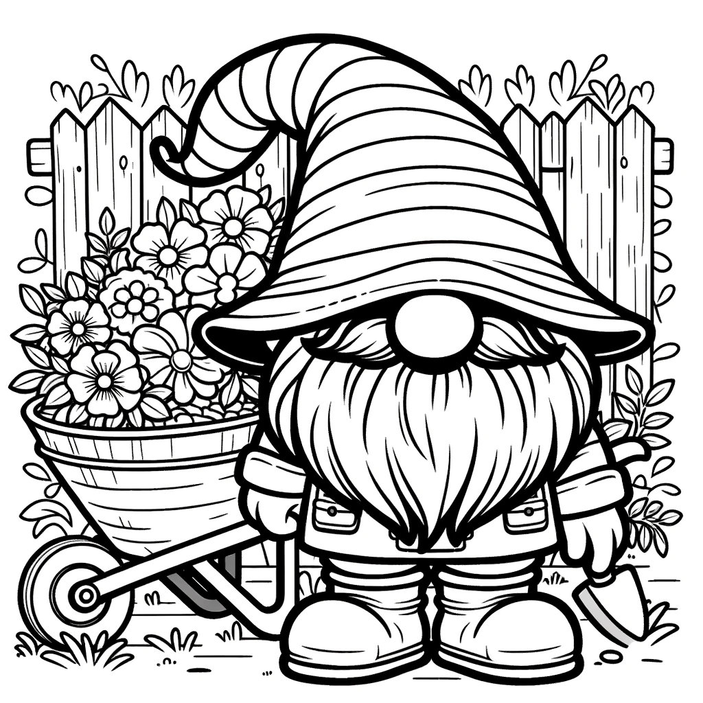 30 Gnome Coloring Pages Enchanted Gnome Coloring Page Fantasy Gnome 