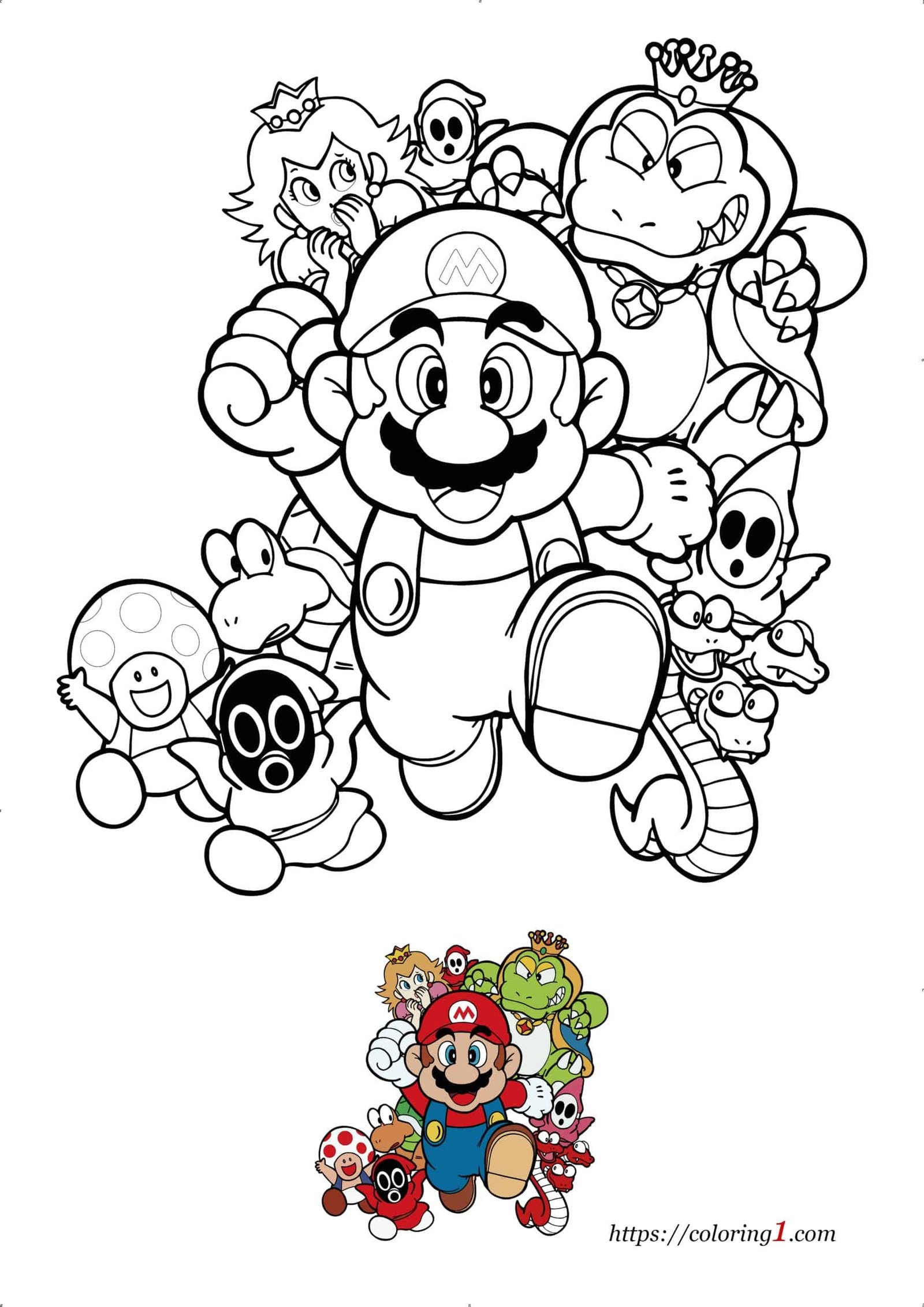 Ausmalbilder Super Mario Bros Coloring Mario Super Bros Pages 