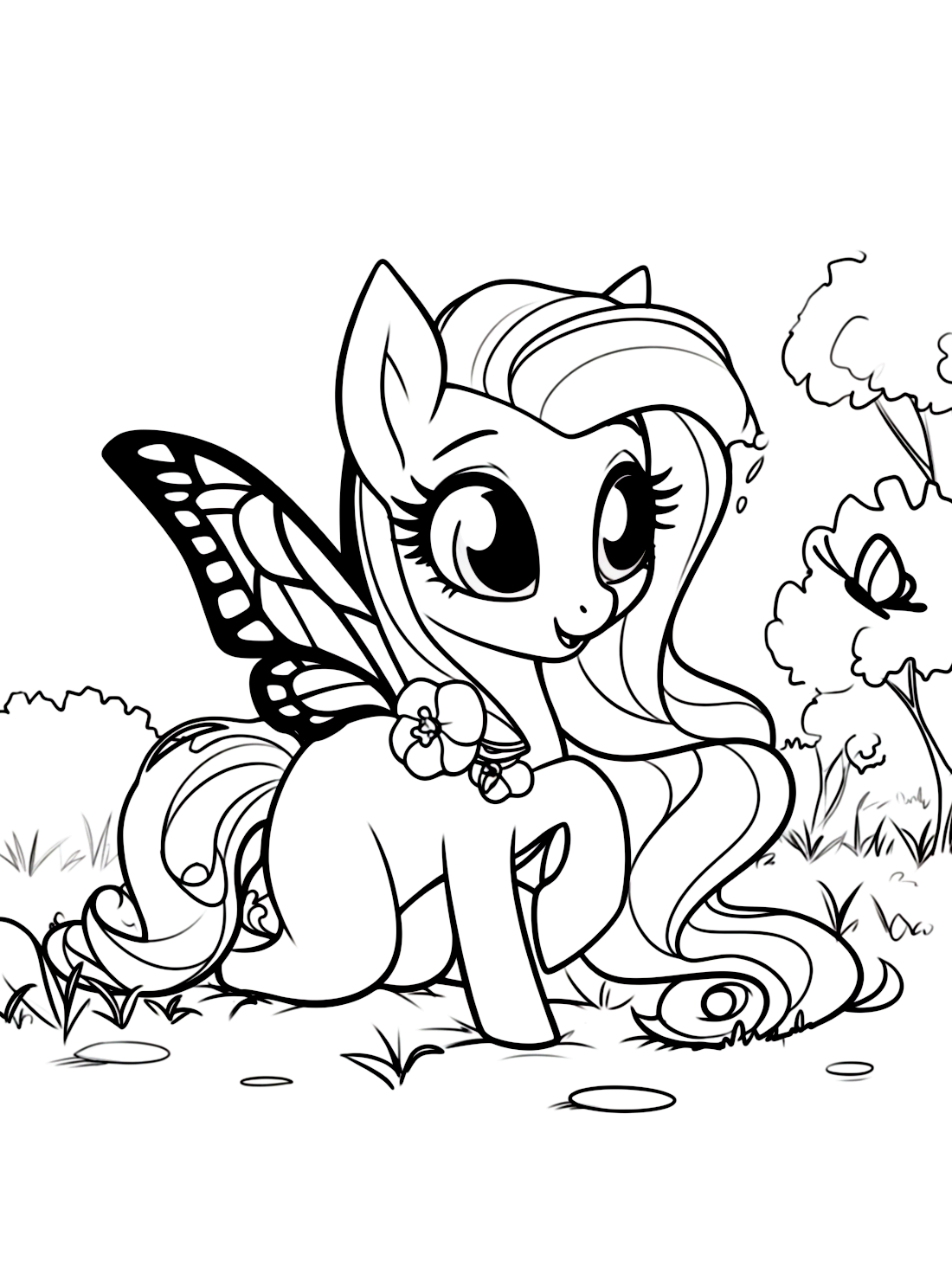 Baby Fluttershy Coloring Pages Coloring Online Free