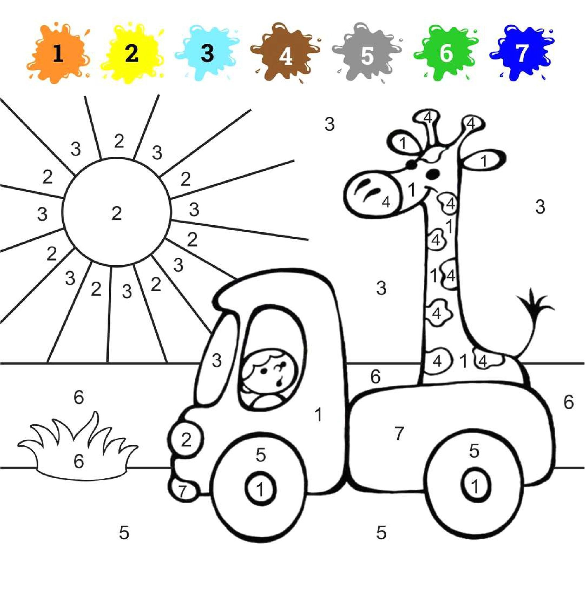 Color By Number Coloring Sheets For Kids