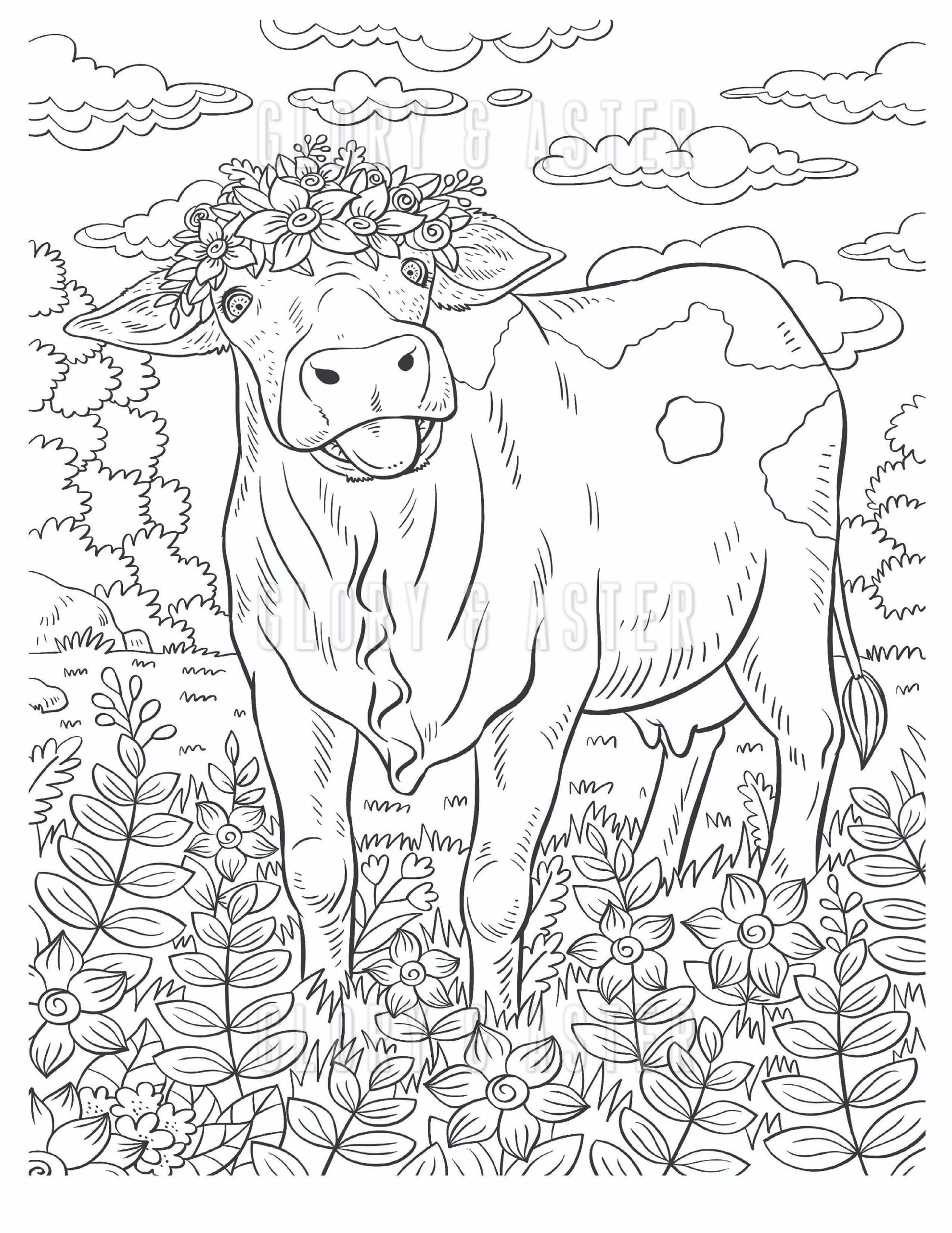 Cow Face Coloring Pages